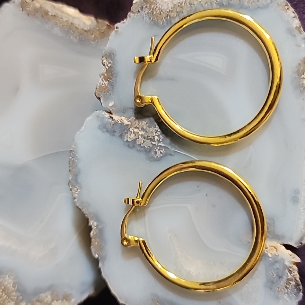 COPY - 18k gold-plated hoops